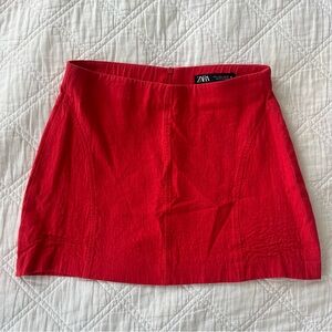 Red mini skirt